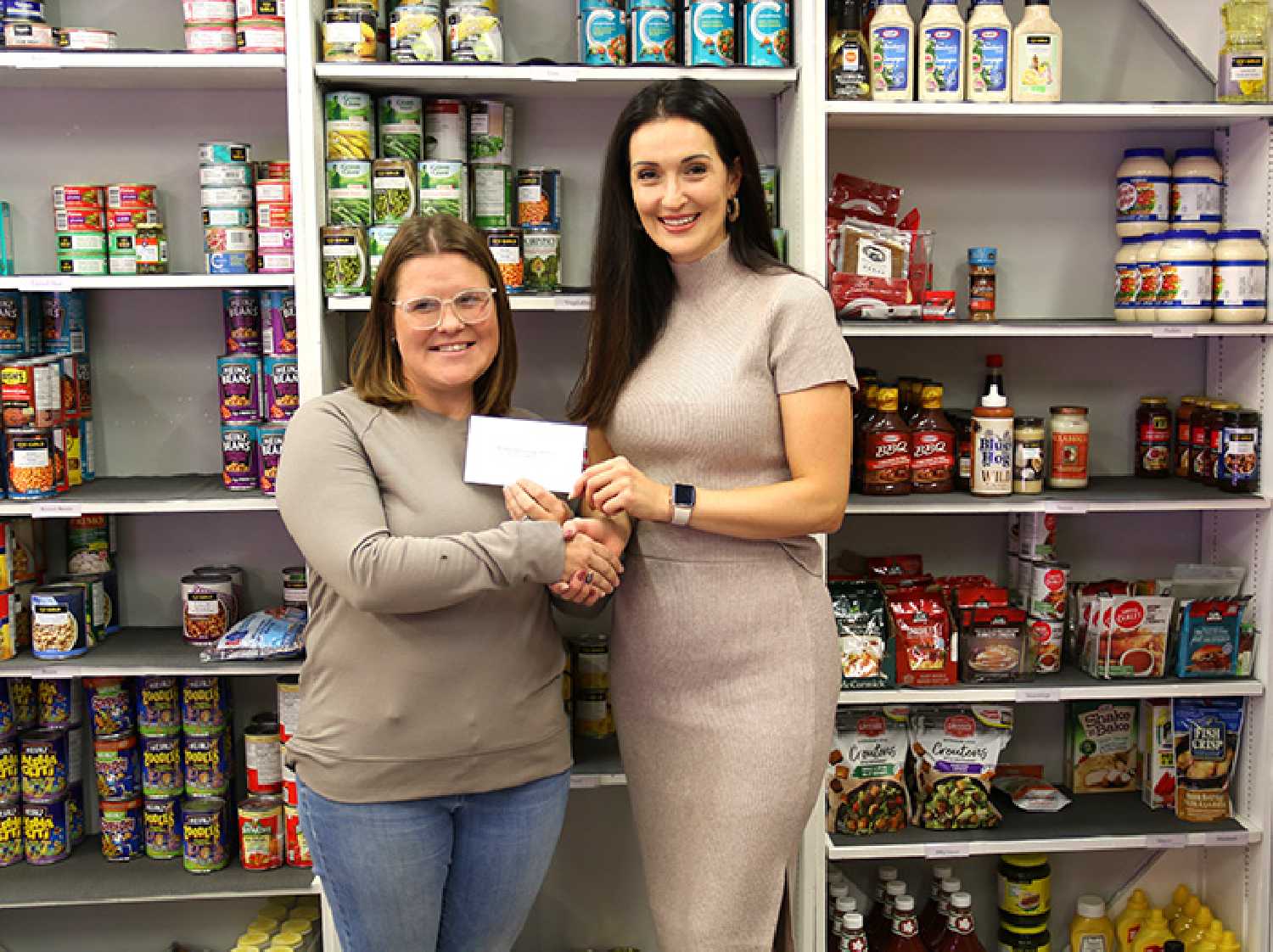 The Moosomin Thrift Store made a donation of $4,000 toward the McNaughton High School Breakfast Program. Sam Campbell of the Thrift Store presented the cheque to teacher Laura Teale last week.